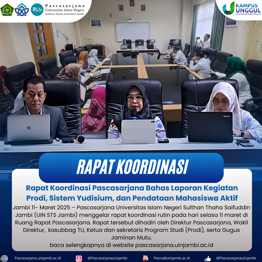 Rapat Koordinasi Pascasarjana Bahas Laporan Kegiatan Prodi, Sistem Yudisium, dan Pendataan Mahasiswa Aktif