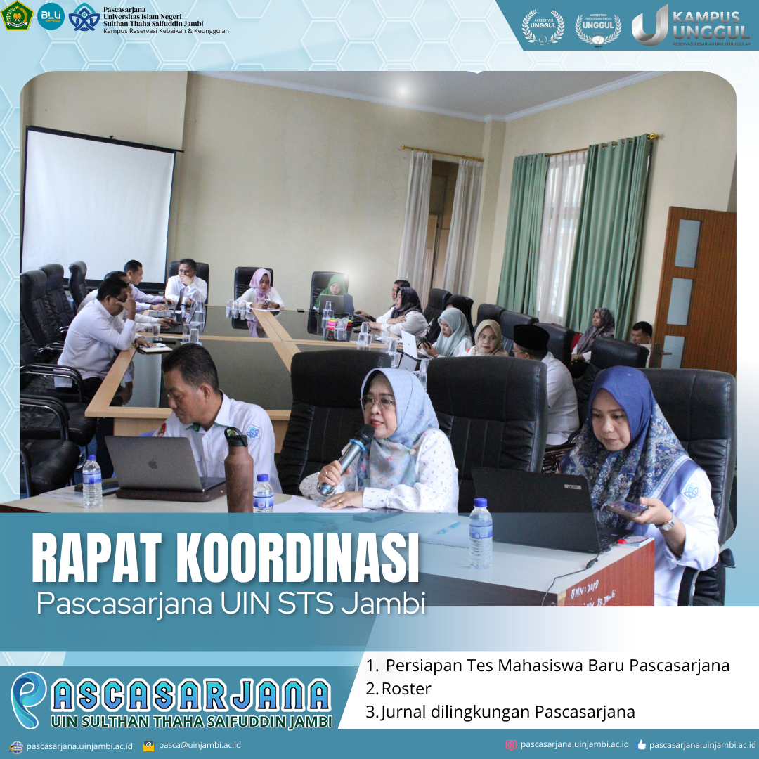 Pascasarjana UIN STS Jambi Gelar Rapat Bahas Tes Mahasiswa Baru, Roster, ICT Pasca dan Publikasi Jurnal prodi