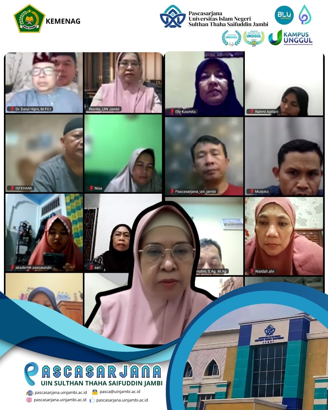 Rapat Evaluasi Tendik Pascasarjana UIN STS Jambi: Penguatan Disiplin Kerja dan Penataan Layanan Administrasi