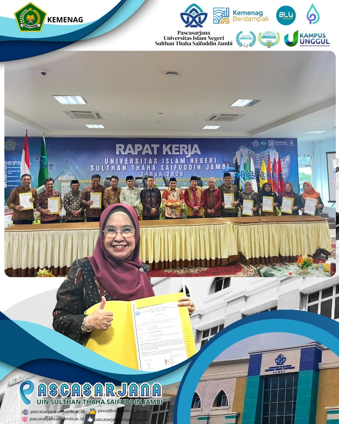Meneguhkan Arah Pascasarjana 2026, Direktur Teken Kontrak Kinerja pada Raker UIN STS Jambi