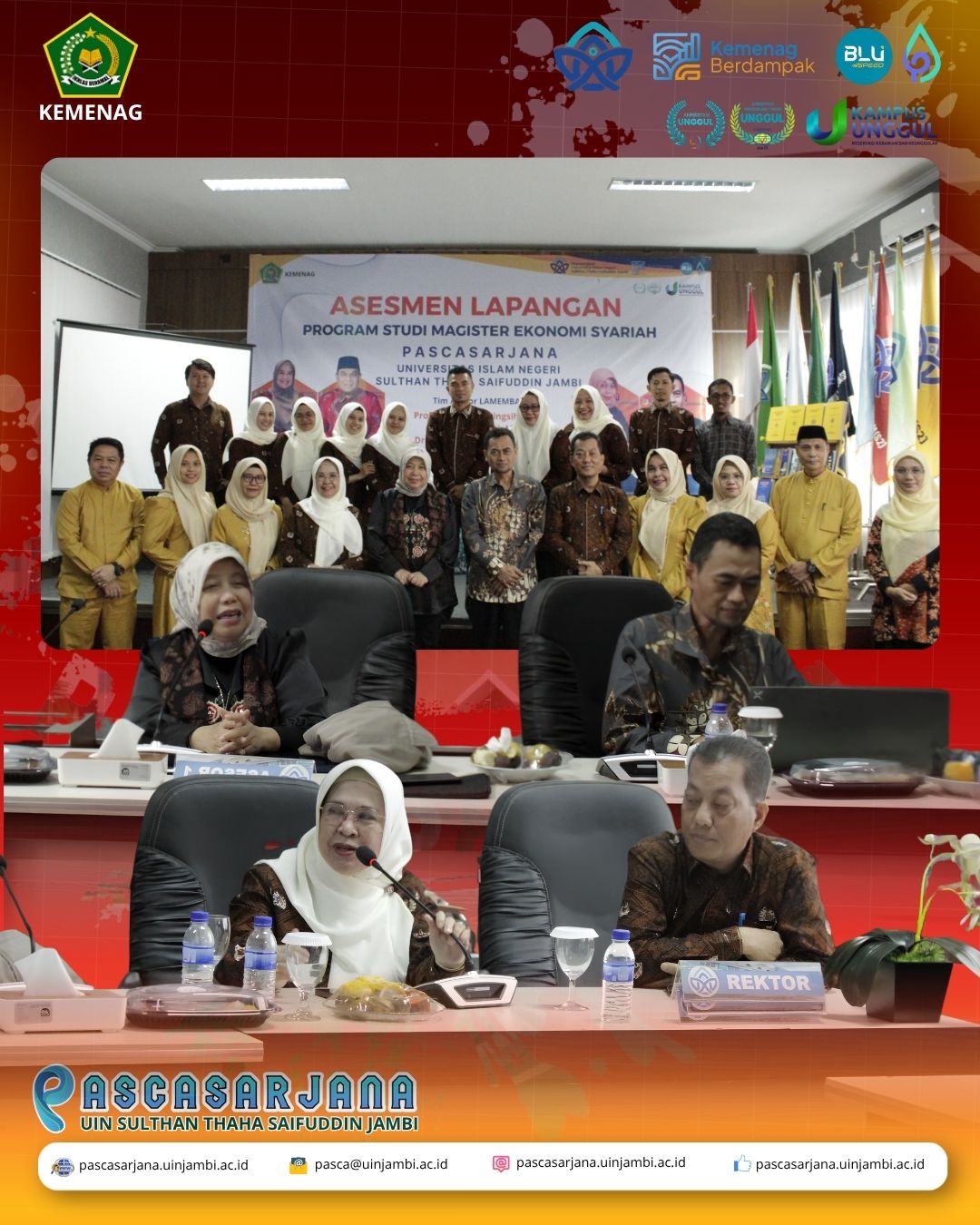 Hari Pertama Asesmen Lapangan Magister Ekonomi Syariah, Tim Asesor LAMEMBA Lakukan Klarifikasi Dokumen dan Wawancara
