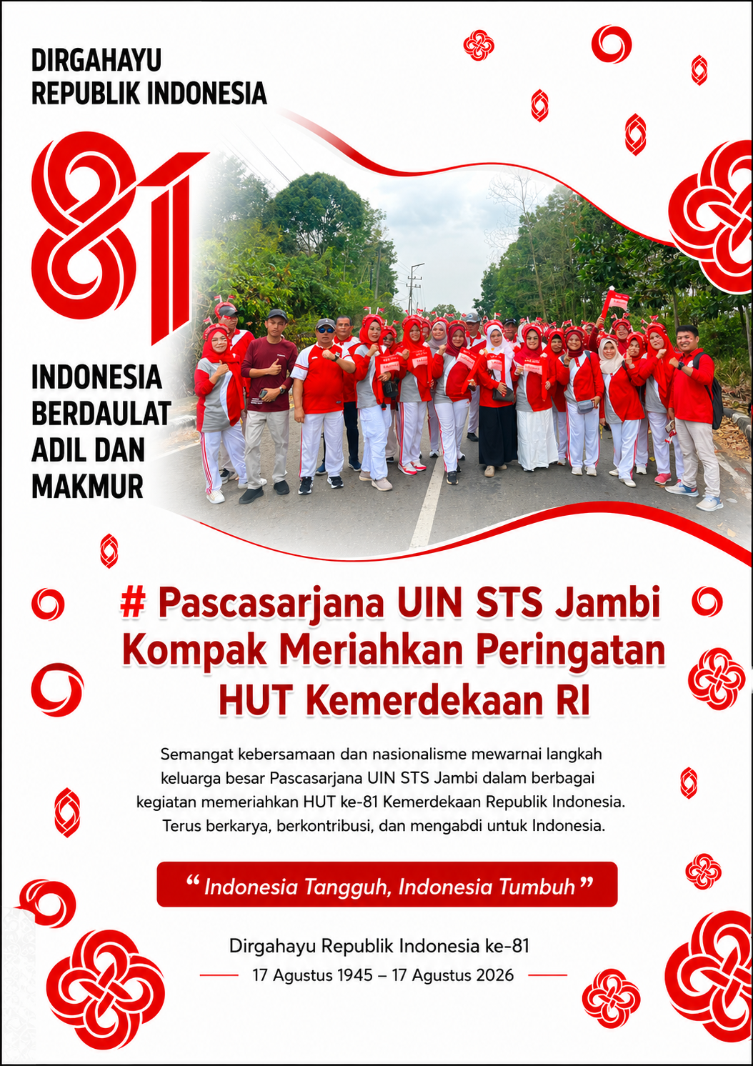 Pascasarjana UIN STS Jambi Kompak Meriahkan Peringatan HUT Kemerdekaan RI
