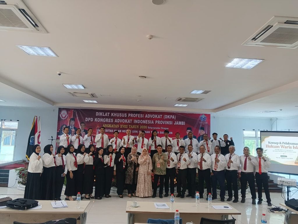 Prof. Dr. Yuliatin Jadi Pemateri Diklat Khusus Profesi Advokat KAI Jambi Angkatan XVIII Tahun 2026